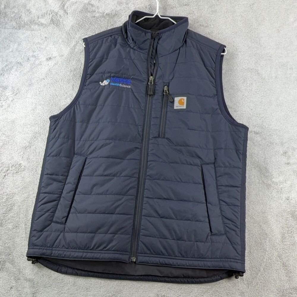 Carhartt Gilliam Vest Men's M Navy Blue Quilted Full Zip